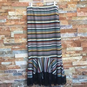 Double D Ranch long fringed skirt.